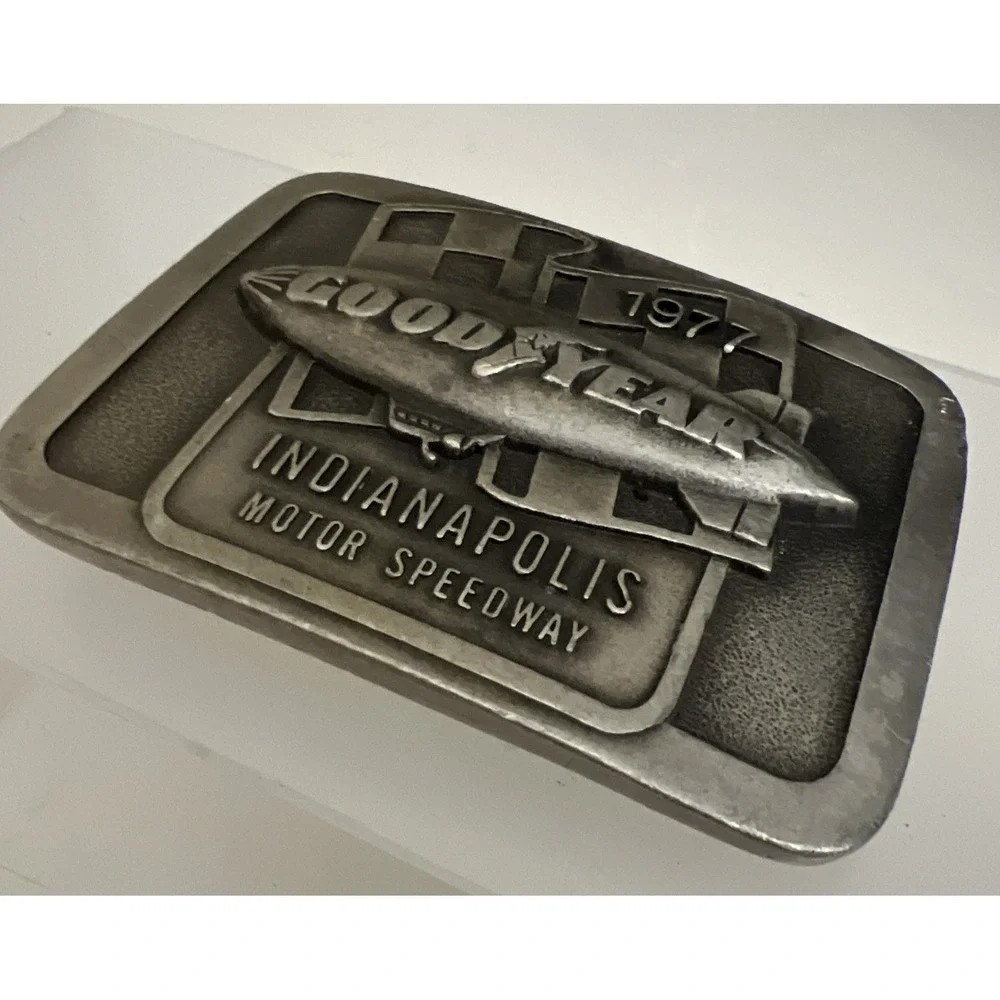 Vtg 1977 Goodyear Blimp Indianapolis Motor Speedway Pewter‎ Belt Buckle 136/500